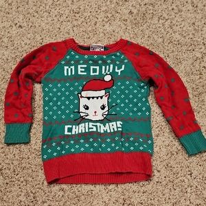 Well Worn Red and Green Kids Christmas Sweater